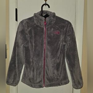 The North Face Charcoal Fleece with Magenta Accents Girls 7/8